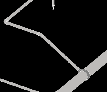 Elevated branch with Tee connector.